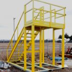 yellow steel ladder